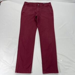 Bonobos Pants Slim Fit Straight Leg Chino Mens 32x31 Red Pants‎ Trouser Maroon